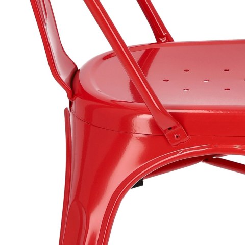 METALOWE CZERWONE KRZESŁO ARTPRO LOFT, INDUSTRIALNE, DO KUCHNI, DO JADALNI