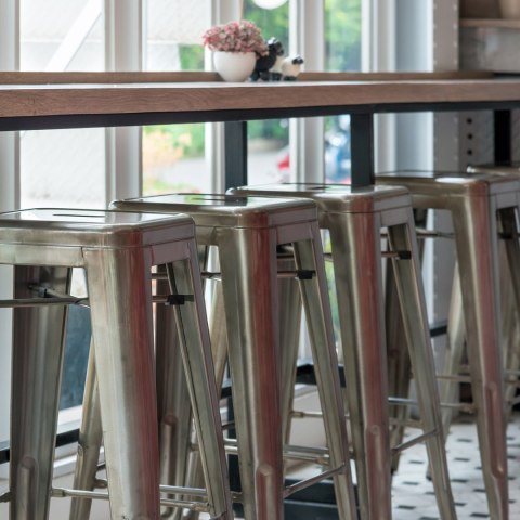 METALOWY HOKER ARTPRO LOFT, INDUSTRIALNY STOŁEK BAROWY, DO KUCHNI, 66 CM