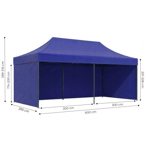PAWILON NAMIOT OGRODOWY 3X6 M, AUTOMATYCZNY, 4 ŚCIANY, UMBRALE, EVENTOWY