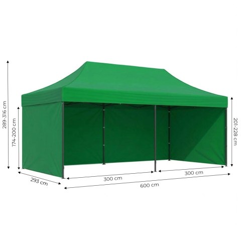 PAWILON OGRODOWY 3X6M SANCTUM, NAMIOT EKSPRESOWY, AUTOMATYCZNY, 4 ŚCIANKI