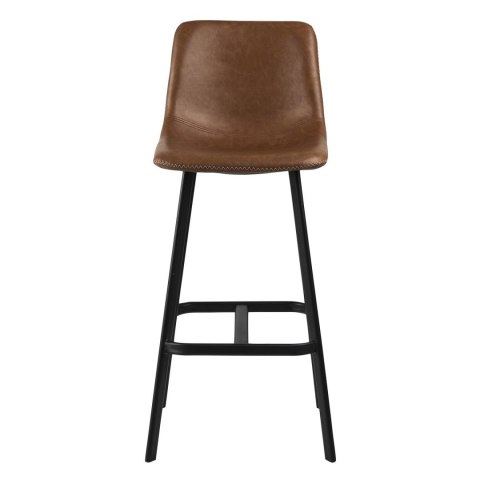 BRĄZOWY HOKER Z OPARCIEM NEVADA, METALOWY, WYTRZYMAŁY, TAPICEROWANY, LOFT