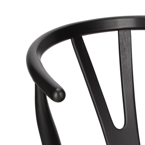 CZARNE DREWNIANE KRZESŁO DO SALONU I JADALNI, PLECIONKA, VINTAGE