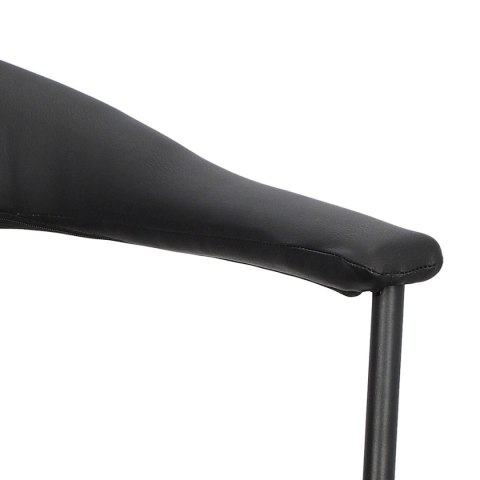 CZARNE KRZESŁO NEXT, DO KUCHNI, DO JADALNI, METAL, EKOSKÓRA, NOWOCZESNE