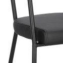 CZARNE KRZESŁO NEXT, DO KUCHNI, DO JADALNI, METAL, EKOSKÓRA, NOWOCZESNE
