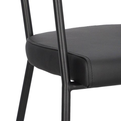 CZARNE KRZESŁO NEXT, DO KUCHNI, DO JADALNI, METAL, EKOSKÓRA, NOWOCZESNE