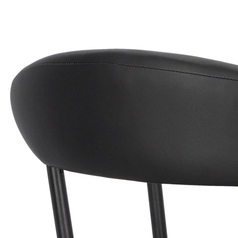 CZARNE KRZESŁO NEXT, DO KUCHNI, DO JADALNI, METAL, EKOSKÓRA, NOWOCZESNE