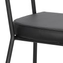 CZARNE KRZESŁO NEXT, DO KUCHNI, DO JADALNI, METAL, EKOSKÓRA, NOWOCZESNE