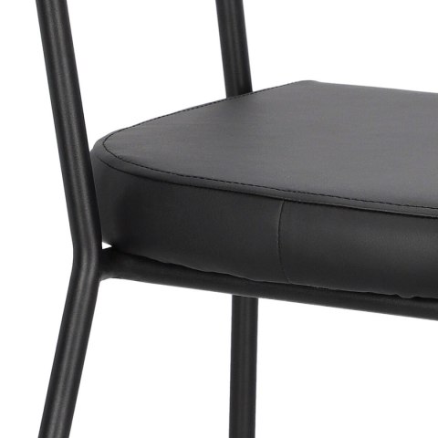 CZARNE KRZESŁO NEXT, DO KUCHNI, DO JADALNI, METAL, EKOSKÓRA, NOWOCZESNE
