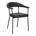 CZARNE KRZESŁO NEXT, DO KUCHNI, DO JADALNI, METAL, EKOSKÓRA, NOWOCZESNE