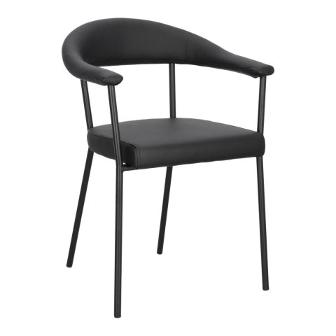 CZARNE KRZESŁO NEXT, DO KUCHNI, DO JADALNI, METAL, EKOSKÓRA, NOWOCZESNE