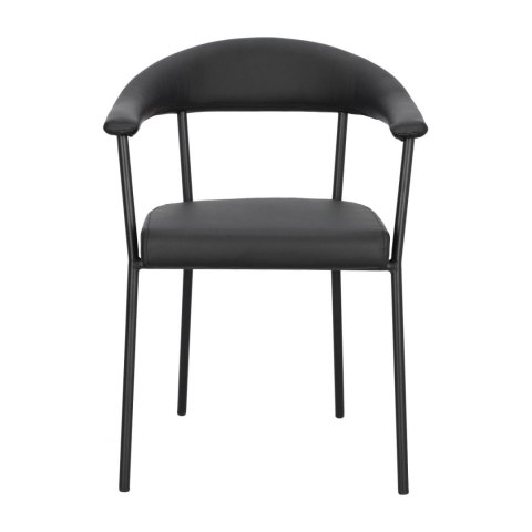 CZARNE KRZESŁO NEXT, DO KUCHNI, DO JADALNI, METAL, EKOSKÓRA, NOWOCZESNE