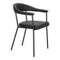 CZARNE KRZESŁO NEXT, DO KUCHNI, DO JADALNI, METAL, EKOSKÓRA, NOWOCZESNE