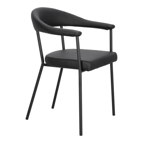 CZARNE KRZESŁO NEXT, DO KUCHNI, DO JADALNI, METAL, EKOSKÓRA, NOWOCZESNE