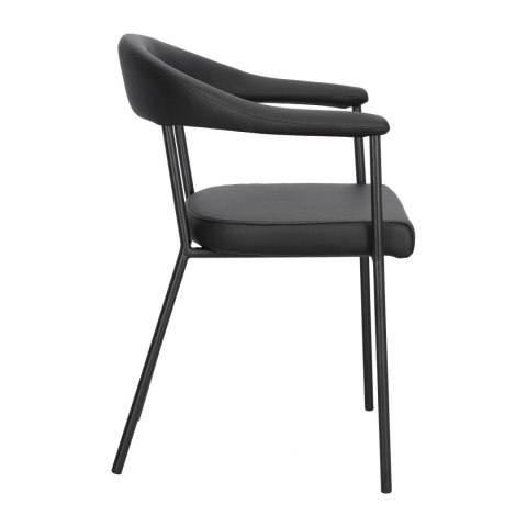 CZARNE KRZESŁO NEXT, DO KUCHNI, DO JADALNI, METAL, EKOSKÓRA, NOWOCZESNE