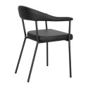 CZARNE KRZESŁO NEXT, DO KUCHNI, DO JADALNI, METAL, EKOSKÓRA, NOWOCZESNE