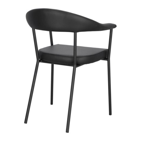 CZARNE KRZESŁO NEXT, DO KUCHNI, DO JADALNI, METAL, EKOSKÓRA, NOWOCZESNE