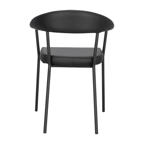 CZARNE KRZESŁO NEXT, DO KUCHNI, DO JADALNI, METAL, EKOSKÓRA, NOWOCZESNE