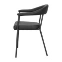 CZARNE KRZESŁO NEXT, DO KUCHNI, DO JADALNI, METAL, EKOSKÓRA, NOWOCZESNE