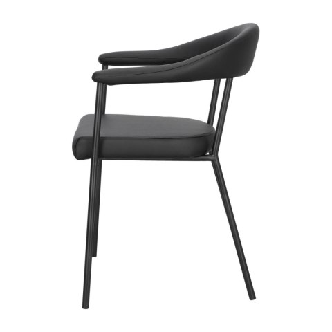 CZARNE KRZESŁO NEXT, DO KUCHNI, DO JADALNI, METAL, EKOSKÓRA, NOWOCZESNE