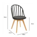 CZARNE KRZESŁO RUSTICA, AŻUROWE, DO JADALNI, BUK, ELEGANCKIE, RUSTYKALNE