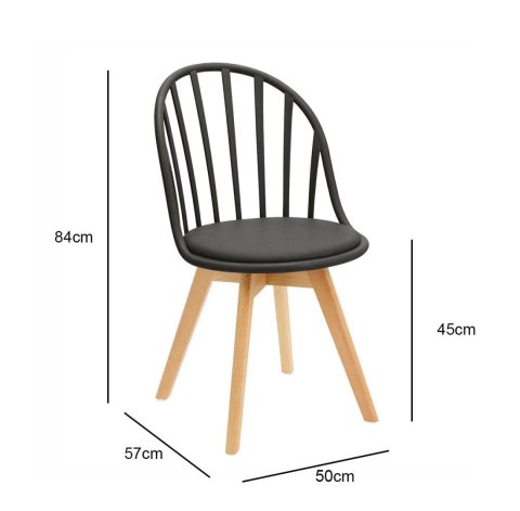 CZARNE KRZESŁO RUSTICA, AŻUROWE, DO JADALNI, BUK, ELEGANCKIE, RUSTYKALNE