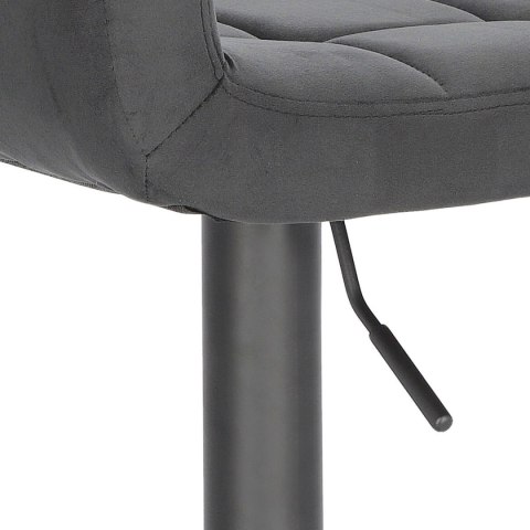 CZARNY TAPICEROWANY HOKER Z OPARCIEM, METAL, WELUR