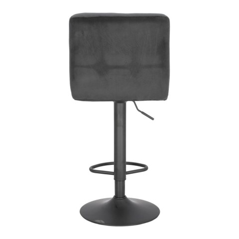 CZARNY TAPICEROWANY HOKER Z OPARCIEM, METAL, WELUR