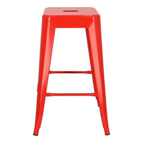 CZERWONY METALOWY HOKER LOFT ARTPRO, STOŁEK BAROWY DO KUCHNI, 75 CM