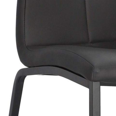 ELEGANCKIE CZARNE KRZESŁO, METALOWE, WYSOKIE OPARCIE, DO KUCHNI, DO JADALNI