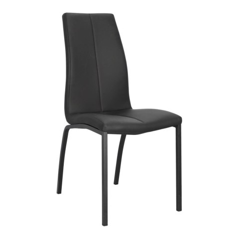 ELEGANCKIE CZARNE KRZESŁO, METALOWE, WYSOKIE OPARCIE, DO KUCHNI, DO JADALNI