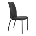 ELEGANCKIE CZARNE KRZESŁO, METALOWE, WYSOKIE OPARCIE, DO KUCHNI, DO JADALNI