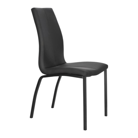 ELEGANCKIE CZARNE KRZESŁO, METALOWE, WYSOKIE OPARCIE, DO KUCHNI, DO JADALNI