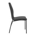 ELEGANCKIE CZARNE KRZESŁO, METALOWE, WYSOKIE OPARCIE, DO KUCHNI, DO JADALNI