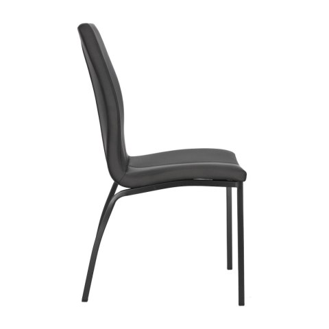 ELEGANCKIE CZARNE KRZESŁO, METALOWE, WYSOKIE OPARCIE, DO KUCHNI, DO JADALNI