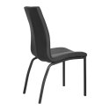 ELEGANCKIE CZARNE KRZESŁO, METALOWE, WYSOKIE OPARCIE, DO KUCHNI, DO JADALNI