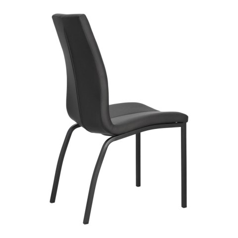 ELEGANCKIE CZARNE KRZESŁO, METALOWE, WYSOKIE OPARCIE, DO KUCHNI, DO JADALNI