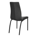 ELEGANCKIE CZARNE KRZESŁO, METALOWE, WYSOKIE OPARCIE, DO KUCHNI, DO JADALNI