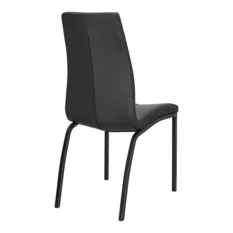 ELEGANCKIE CZARNE KRZESŁO, METALOWE, WYSOKIE OPARCIE, DO KUCHNI, DO JADALNI