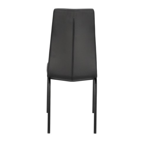 ELEGANCKIE CZARNE KRZESŁO, METALOWE, WYSOKIE OPARCIE, DO KUCHNI, DO JADALNI