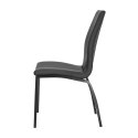 ELEGANCKIE CZARNE KRZESŁO, METALOWE, WYSOKIE OPARCIE, DO KUCHNI, DO JADALNI