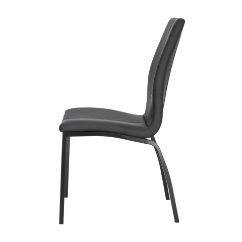 ELEGANCKIE CZARNE KRZESŁO, METALOWE, WYSOKIE OPARCIE, DO KUCHNI, DO JADALNI