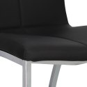 ELEGANCKIE KRZESŁO DO JADALNI, CZARNE, CHROM, DO KUCHNI, DO JADALNI