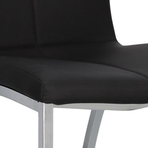 ELEGANCKIE KRZESŁO DO JADALNI, CZARNE, CHROM, DO KUCHNI, DO JADALNI