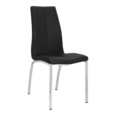 ELEGANCKIE KRZESŁO DO JADALNI, CZARNE, CHROM, DO KUCHNI, DO JADALNI