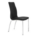 ELEGANCKIE KRZESŁO DO JADALNI, CZARNE, CHROM, DO KUCHNI, DO JADALNI