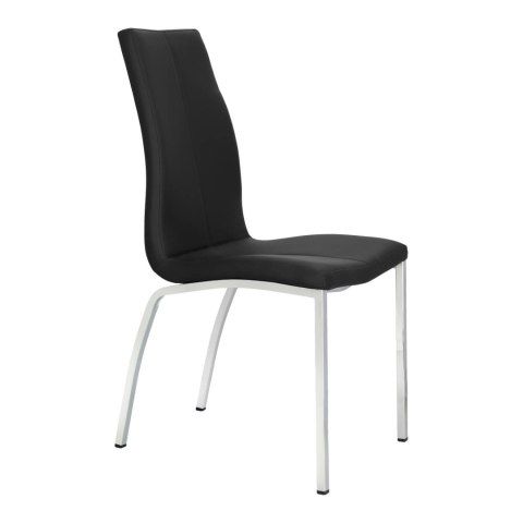 ELEGANCKIE KRZESŁO DO JADALNI, CZARNE, CHROM, DO KUCHNI, DO JADALNI