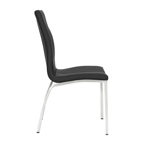 ELEGANCKIE KRZESŁO DO JADALNI, CZARNE, CHROM, DO KUCHNI, DO JADALNI