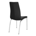 ELEGANCKIE KRZESŁO DO JADALNI, CZARNE, CHROM, DO KUCHNI, DO JADALNI