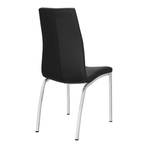ELEGANCKIE KRZESŁO DO JADALNI, CZARNE, CHROM, DO KUCHNI, DO JADALNI