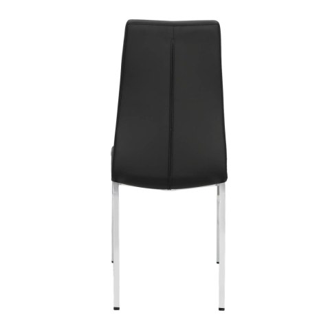ELEGANCKIE KRZESŁO DO JADALNI, CZARNE, CHROM, DO KUCHNI, DO JADALNI